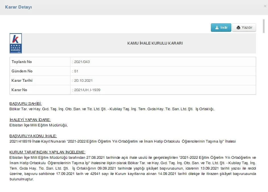 Aşırı Düşük Teklifler ve Açıklamaları